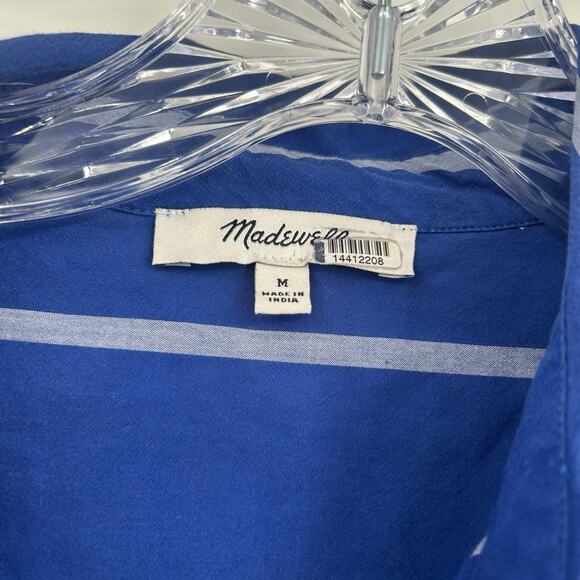 Madewell Oversized Boxy Shirt Women's Medium Button Up Striped Signature Poplin - Picture 2 of 10